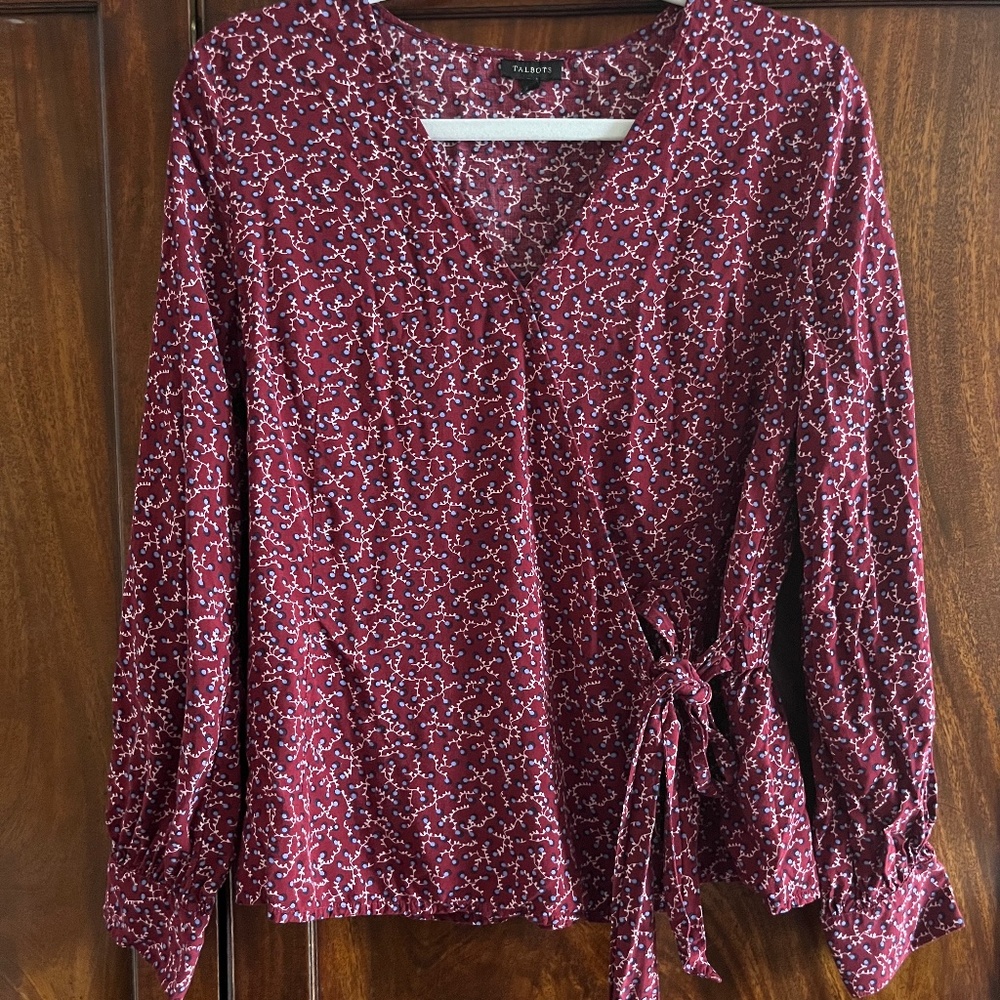 Talbots Floral Wrap Top - Size M